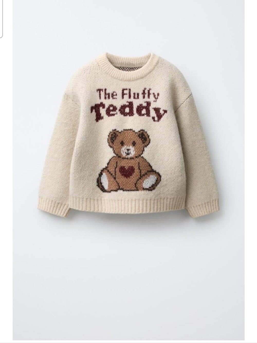 Zara Kids Cream Teddy Knit Sweater - The Fluffy Teddy - Bear Knit Sweater